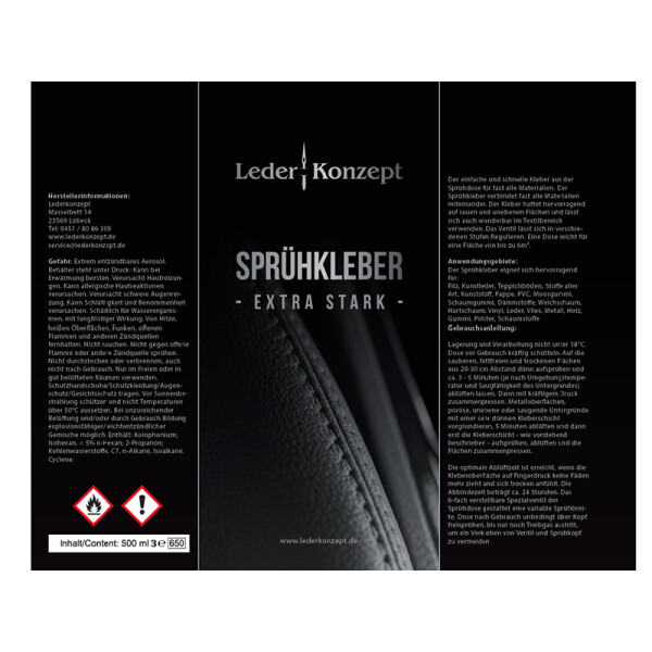 3 x Sprühkleber - extra stark - Lederkonzept 500ml